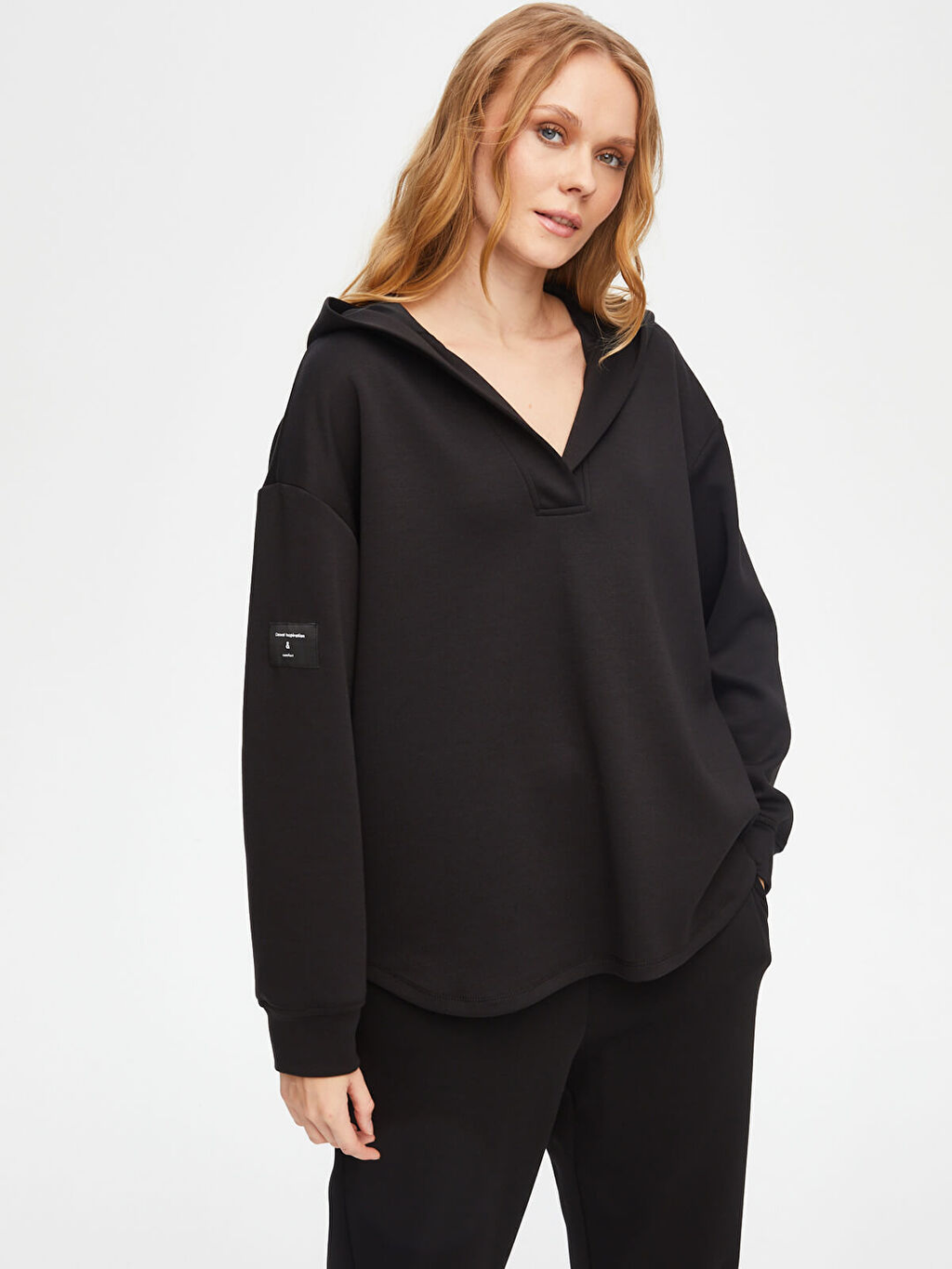 Faik Sönmez Kadın Kapüşonlu Modallı Sweatshirt U69508