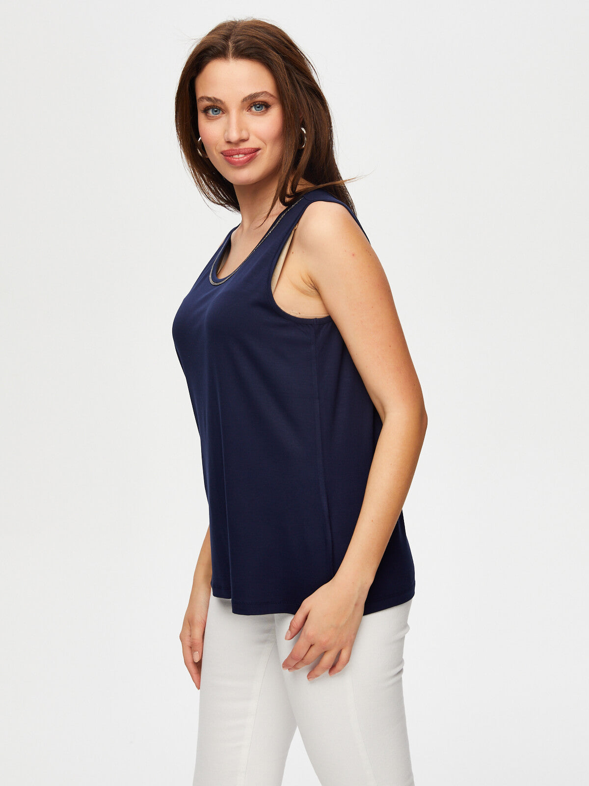 Faik Sönmez Kadın Yakası Zincir Şerit Detaylı Atlet 25YB00024-3