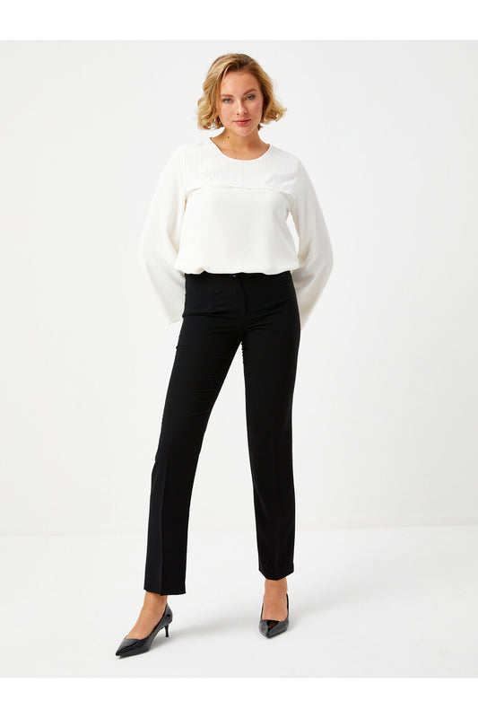 Faik Sönmez Minimalist Kadın Pantolon - Regular Fit - Yüksek Bel