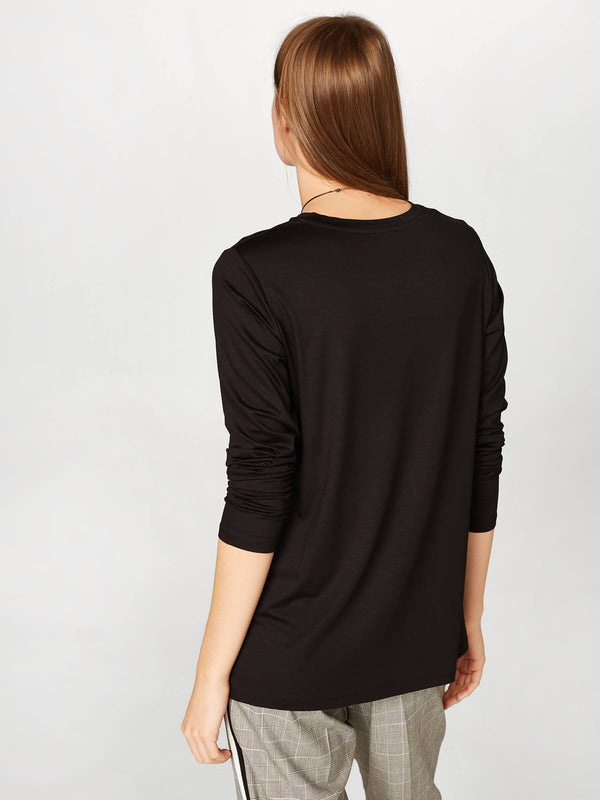 Faik Sönmez Minimalist Oversize Uzun Kol Kadın T-Shirt - Günlük Şıklık