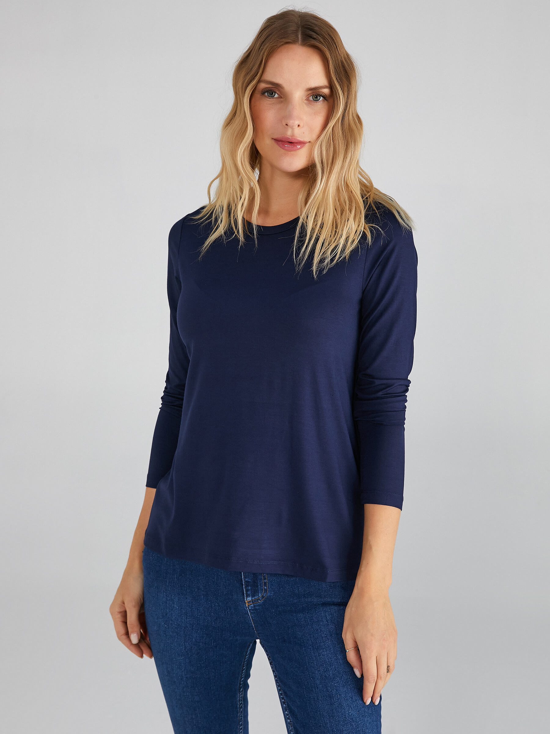 Faik Sönmez Minimalist Oversize Uzun Kol Kadın T-Shirt - Günlük Şıklık İkincil görsel