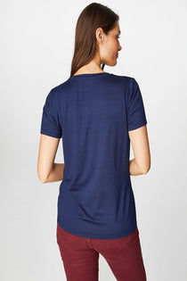 Faik Sönmez Minimalist Oversize V Yaka Kadın T-Shirt - Kısa Kol