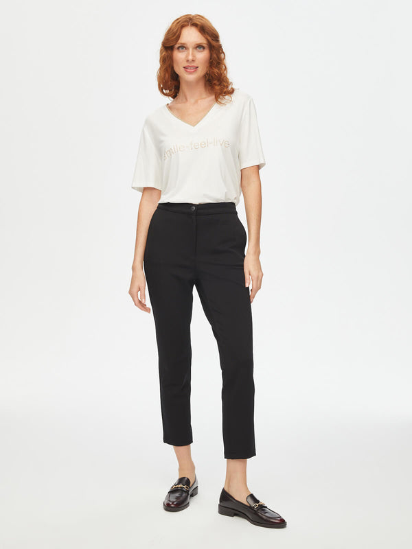 Faik Sönmez Minimalist Yüksek Bel 7/8 Kadın Pantolon - Modern Kesim