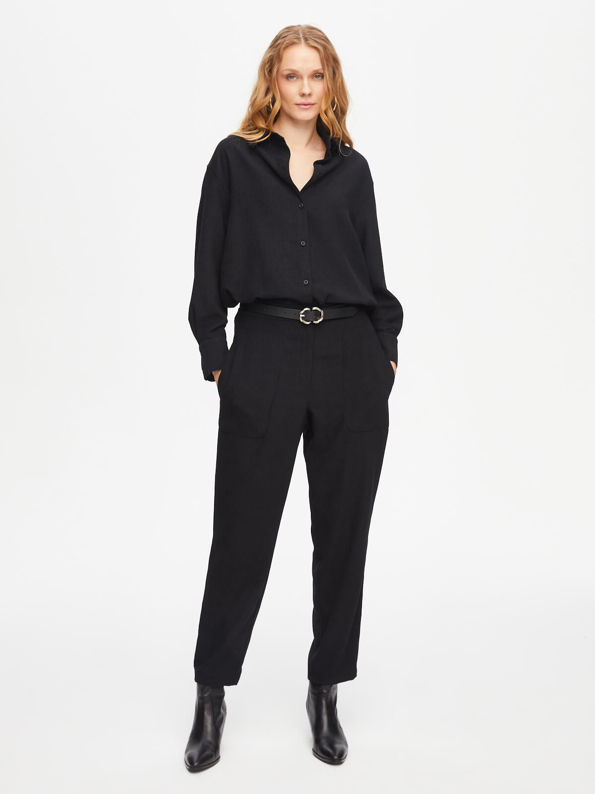 Faik Sönmez Oversize Midi Kadın Pantolon - Minimalist Stil Translation missing: tr.content.product_image_secondary