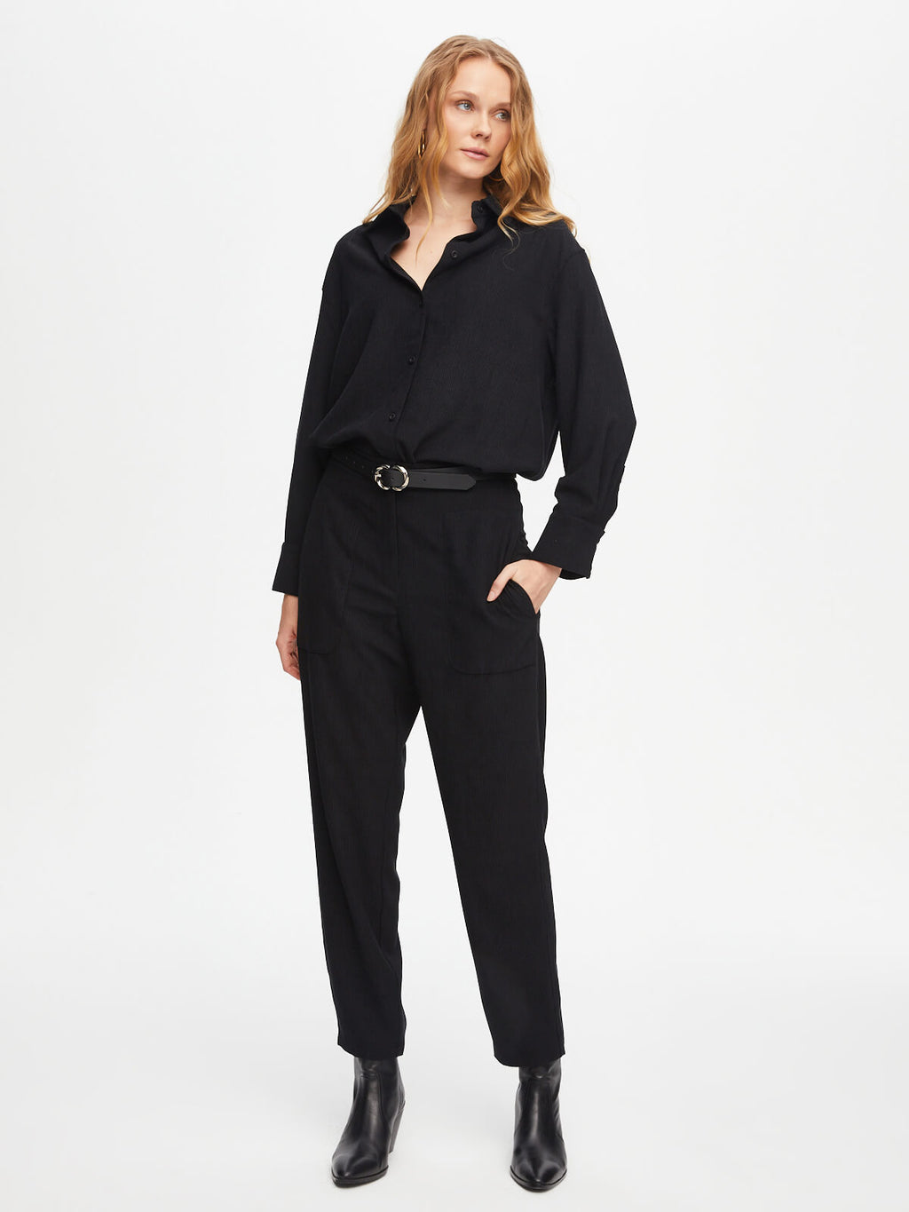 Faik Sönmez Oversize Midi Kadın Pantolon - Minimalist Stil