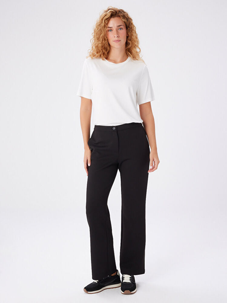 Faik Sönmez Relax Straight Fit Örme Pantolon Ana görsel
