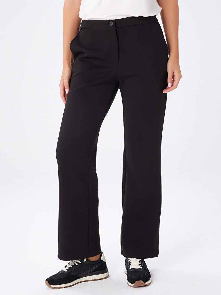 Faik Sönmez Relax Straight Fit Örme Pantolon İkincil görsel