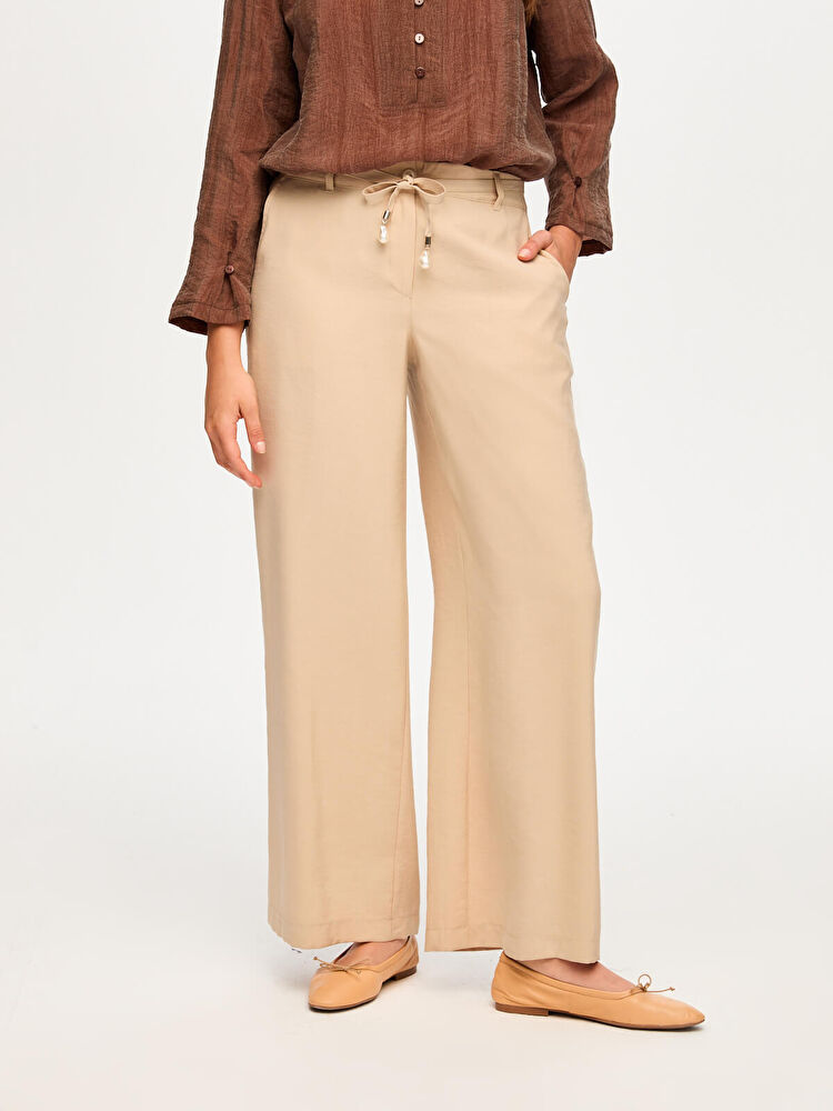 Faik Sönmez Wide Leg Fit Modallı Beli Lastikli Pantolon US26PNT029 İkincil görsel