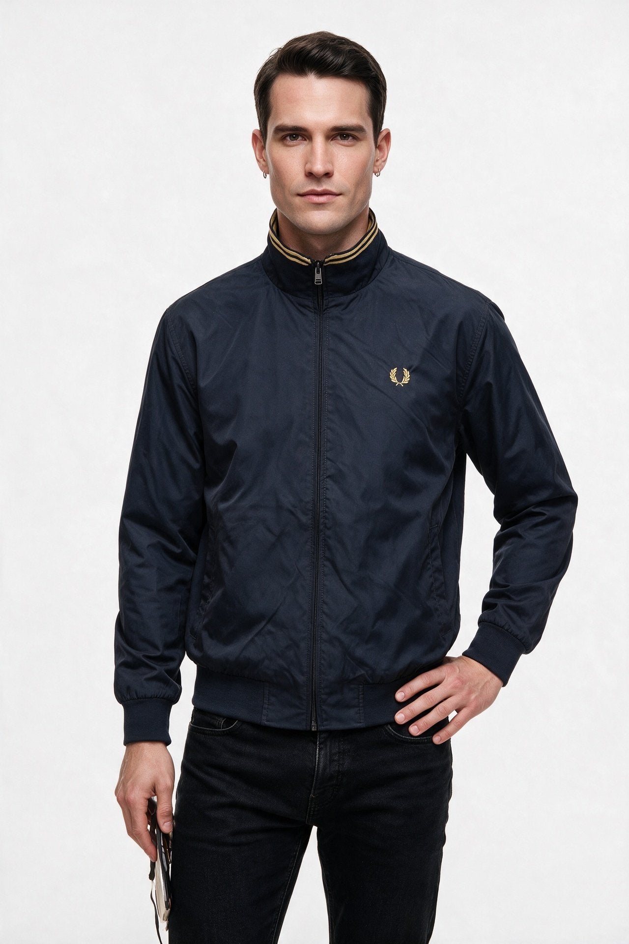 Fred Perry Erkek Dik Yaka Tam Fermuarlı Ribanalı Standart Kalıp Ceket J2660-350 İkincil görsel