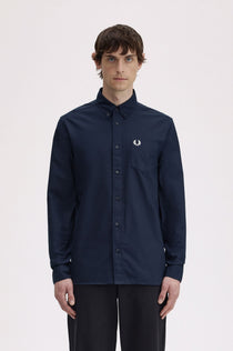 Fred Perry Erkek Düğmeli Yaka Uzun Kollu Pamuklu Gömlek Yama Cepli