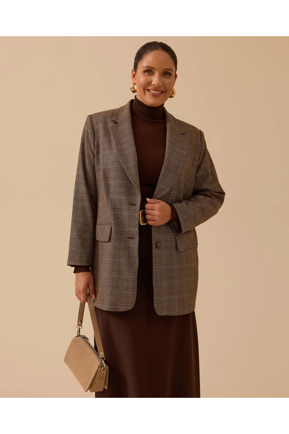 Gala-xi büyük beden ekose desenli blazer ceket Translation missing: tr.content.product_image_secondary