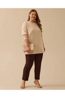 Gala-xi Kadın Büyük Beden Çiçek İşlemeli Sweatshirt 10002512314003