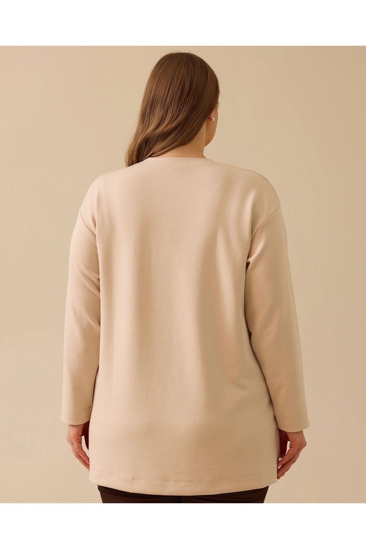 Gala-xi Kadın Büyük Beden Çiçek İşlemeli Sweatshirt 10002512314003