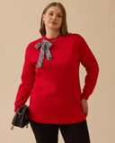 büyük beden fular yakalı sweatshirt10002522314010