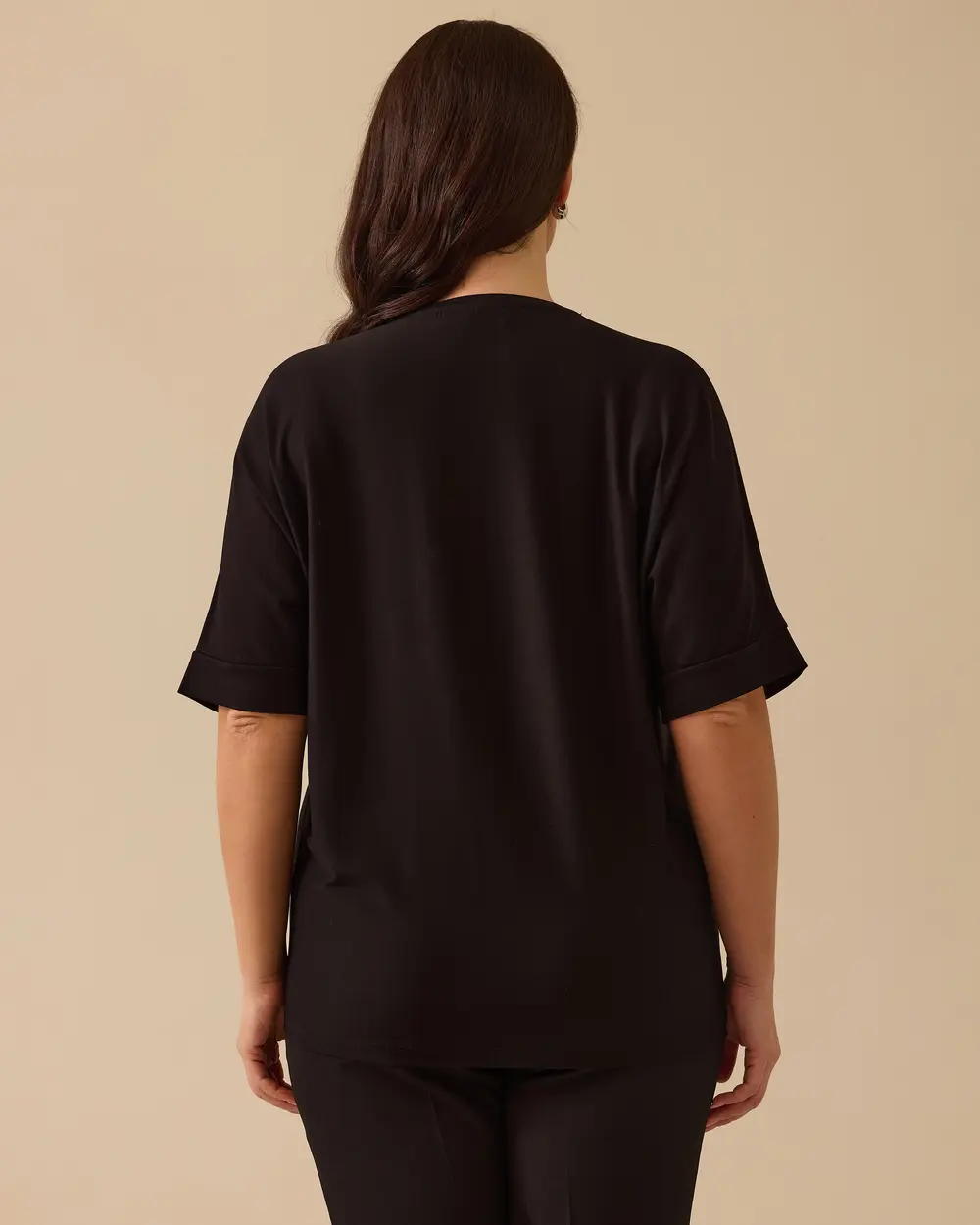 Gala-xi Kadın Büyük Beden Taş Detaylı T-Shirt 10002512414007 Translation missing: tr.content.product_image_secondary
