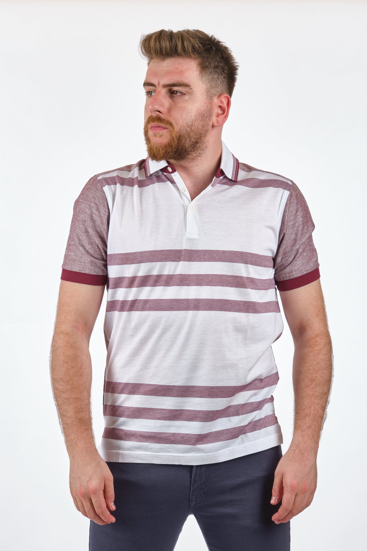Gallus Erkek Polo Yaka Çizgili T-Shirt - Kısa Kol Regular Fit Translation missing: tr.content.product_image_main