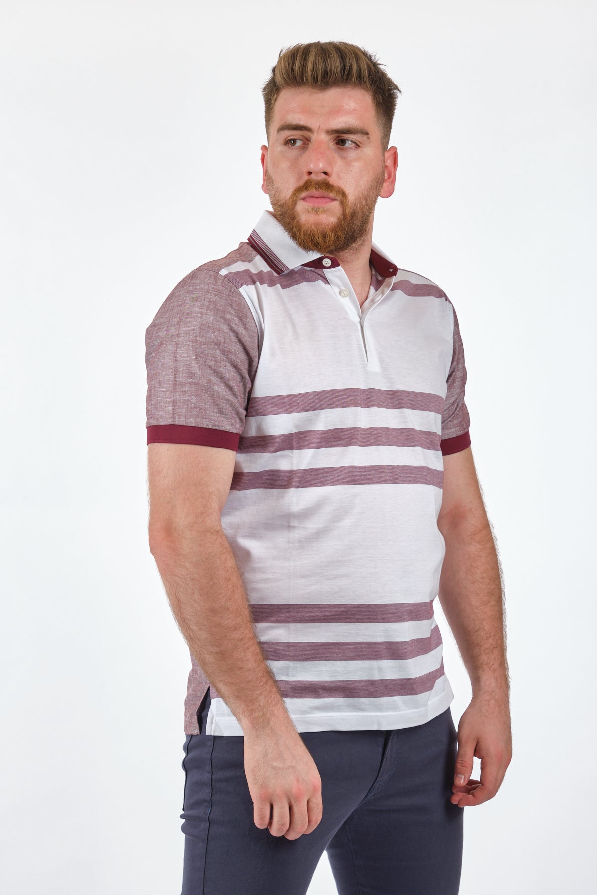 Gallus Erkek Polo Yaka Çizgili T-Shirt - Kısa Kol Regular Fit Translation missing: tr.content.product_image_secondary