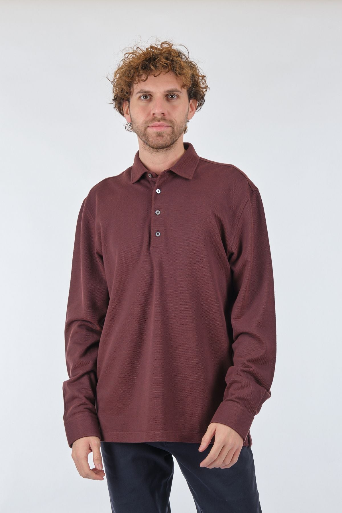 Gallus Erkek Oversize Polo Yaka Sweatshirt - Günlük Rahat Stil Translation missing: tr.content.product_image_main