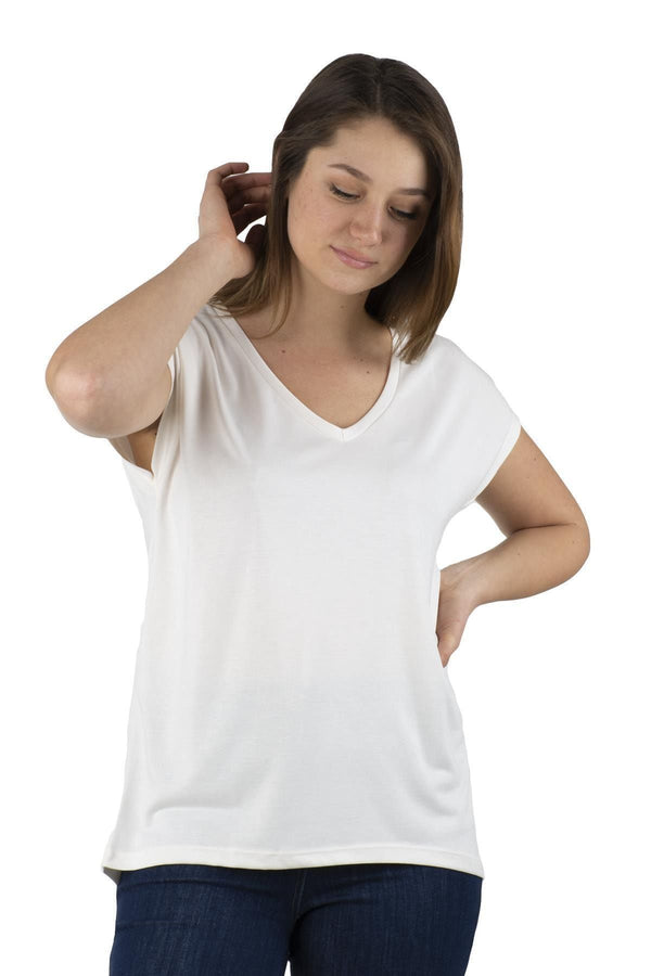 Garmenty Oversize V Yaka Kadın T-Shirt - Rahat ve Şık