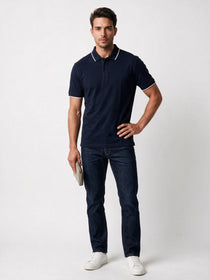 Giant Erkek Polo Yaka Kısa Kollu Pamuk Karışımlı Örme T-Shirt P912