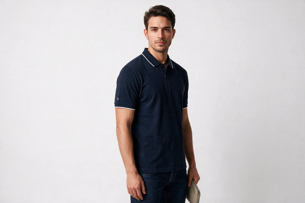 Giant Erkek Polo Yaka Kısa Kollu Pamuk Karışımlı Örme T-Shirt P912