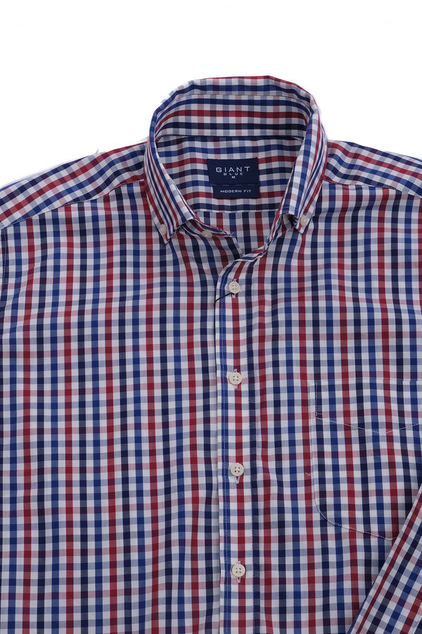 Giant Erkek Uzun Kol Kareli Gömlek - Minimalist Stil