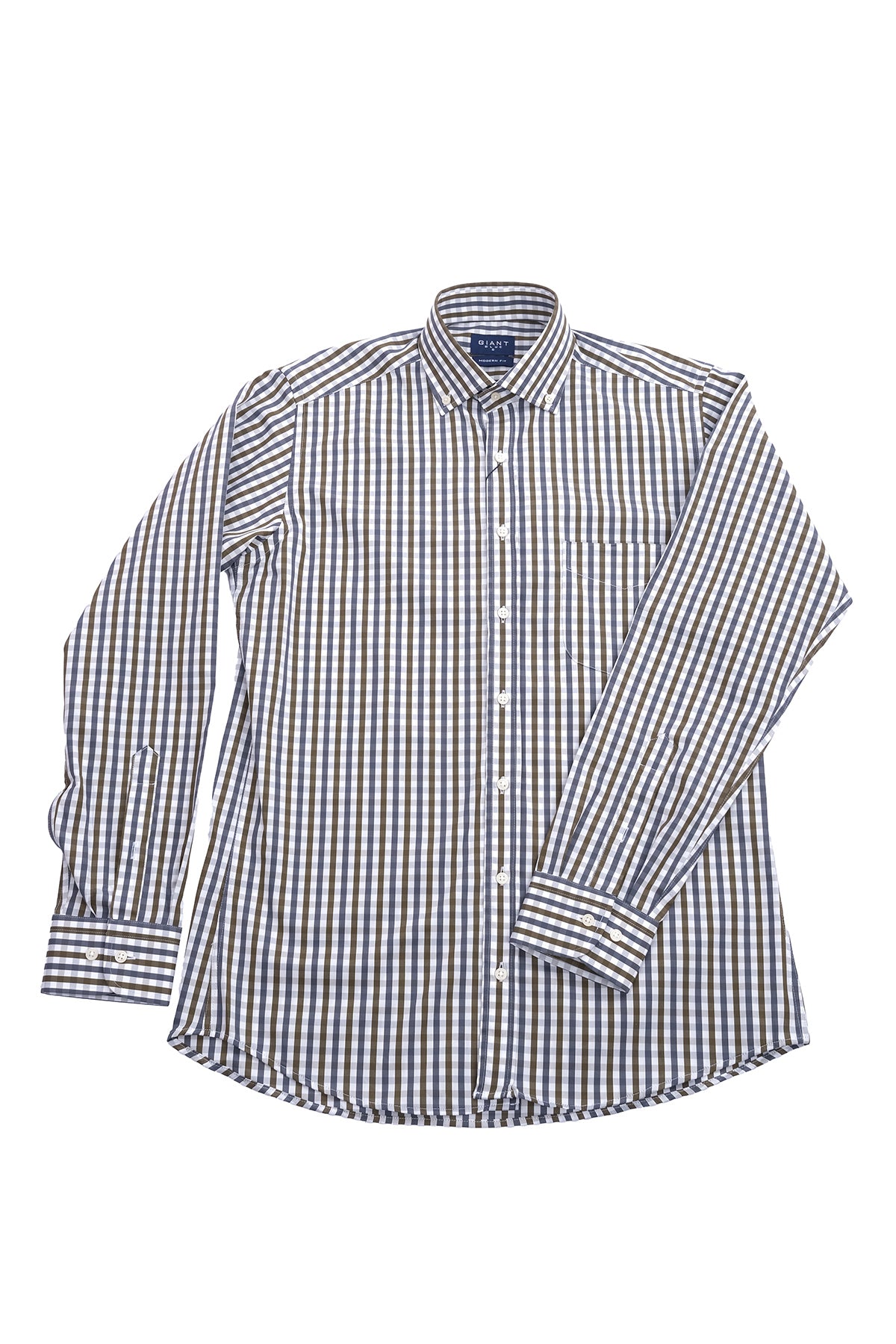 Giant Erkek Uzun Kol Kareli Gömlek - Minimalist Stil