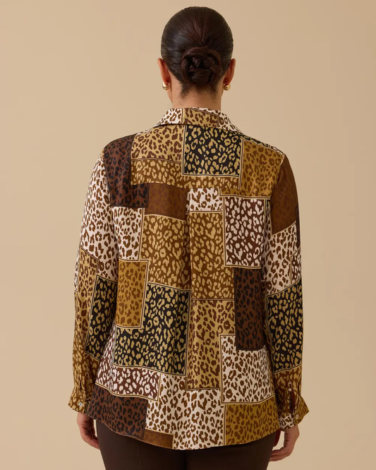 büyük beden desenli gömlek Gala-Xi