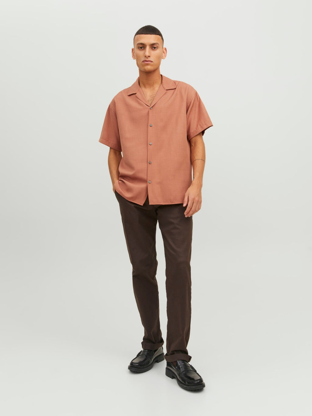 Jack&Jones Oversize Minimalist Kısa Kol Erkek Gömleği