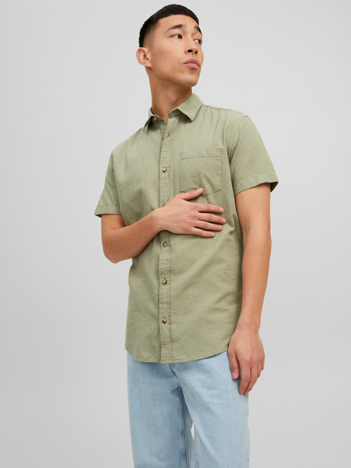Jack&Jones Minimalist Kısa Kol Erkek Gömleği - Günlük & Rahat