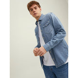 Jack&Jones Minimalist Uzun Kol Regular Fit Erkek Denim Gömlek