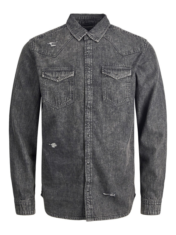 Jack&Jones Erkek Uzun Kol Denim Gömlek - Vintage Streetwear