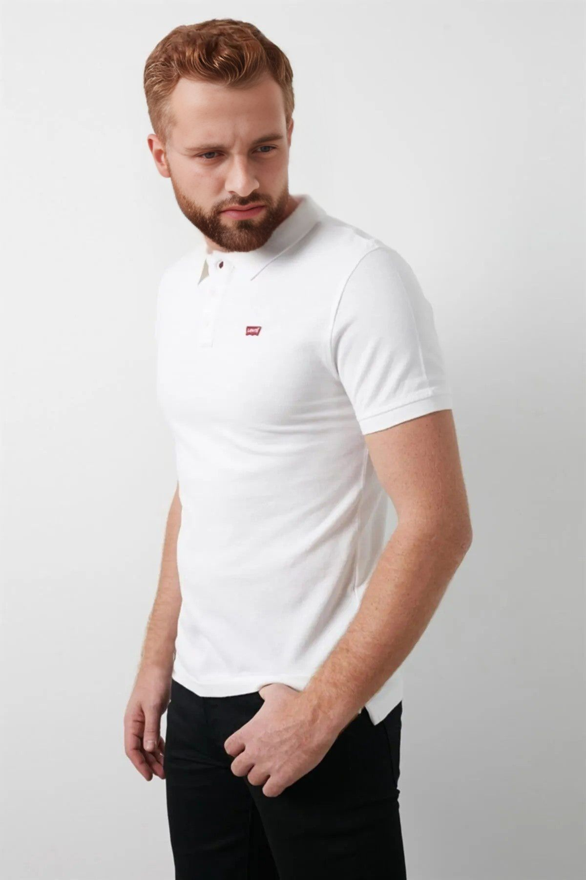 Levi's Erkek Polo Yaka Kısa Kol Tişört - Minimalist Günlük İkincil görsel