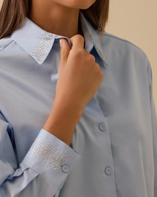 Taş Detaylı Uzun Kollu Gömlek Seçil