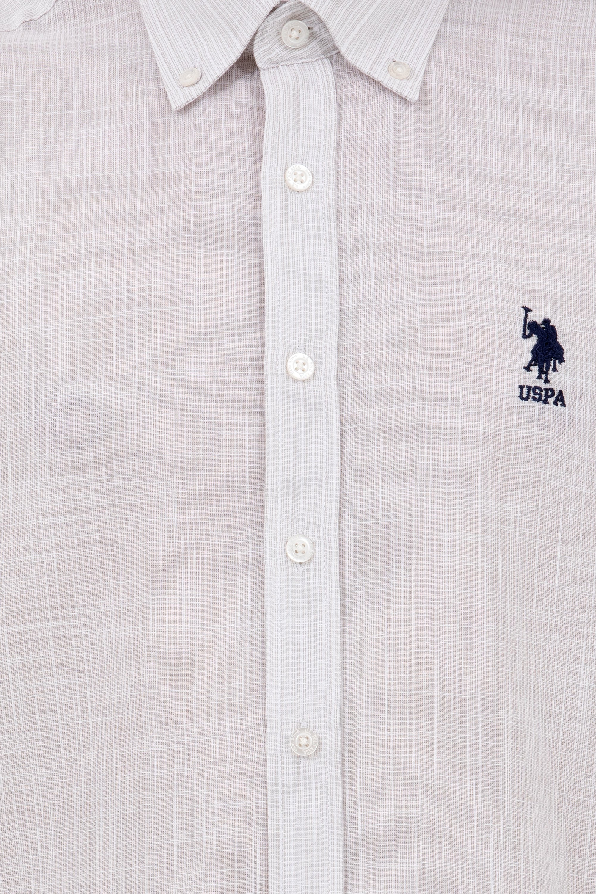 U.S. Polo Assn. Minimalist Erkek Gömlek - 3/4 Kol, Regular Fit, Günlük