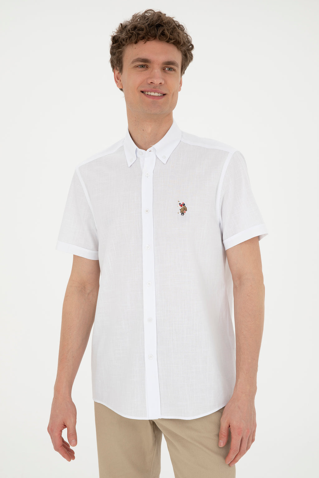 U.S. Polo Assn. Minimalist Kısa Kol Erkek Gömleği - Regular Fit