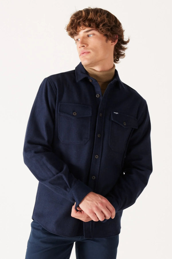 Loose Fit Geniş Kesim Lacivert Uzun Kollu Gömlek Wrangler