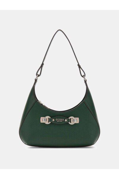 Guess Kadın Suni Deri Omuz Çantası Metal Detaylı Fermuarlı Baget Çanta İkincil görsel