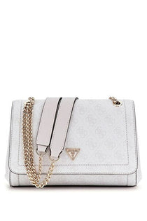 Guess Kadın Monogram Desenli Suni Deri Zincir Askılı Kapaklı Omuz Çantası