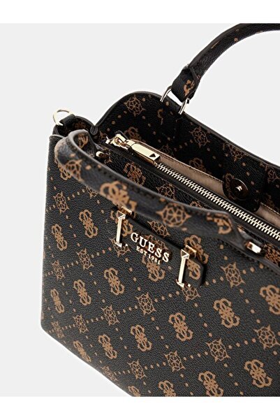 Guess Kadın Monogram Desenli Suni Deri Top Handle Çanta Omuz Askılı