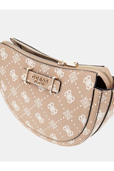 Guess Kadın Monogram Desenli Ayarlanabilir Askılı Yarım Ay Omuz Çantası