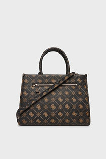 Guess Kadın Monogram Desenli Suni Deri Tote Çanta Çift Saplı Omuz Çantası