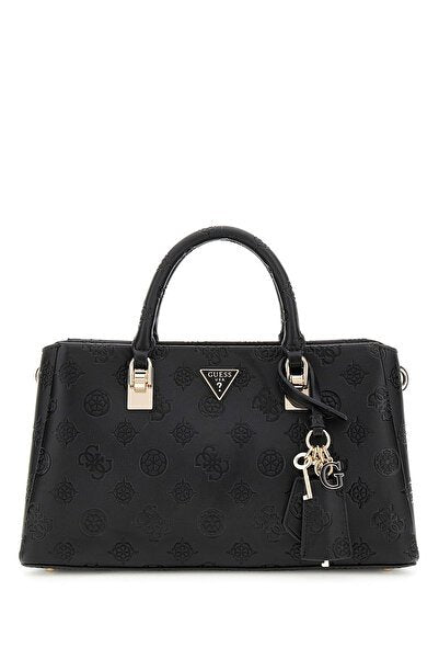 Guess Kadın Monogram Kabartma Desenli Suni Deri Çift Saplı Omuz ve El Çantası İkincil görsel