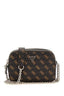 Guess Kadın Monogram Desenli Çapraz Askılı Omuz Çantası Fermuarlı Zincir Detaylı