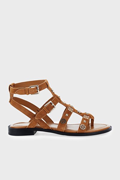 Guess Kadın Gladyatör Tokalı Metal Süslemeli Parmak Arası Düz Taban Sandalet İkincil görsel