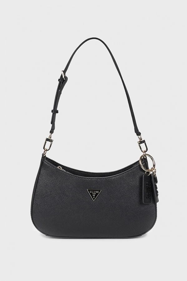 Guess Noelle II Üstten Fermuarlı Omuz Kadın Siyah El Çantası HWZG9672180