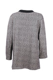 Gala-xi Minimalist Herringbone Desen Midi Uzun Kol Kadın Hırka