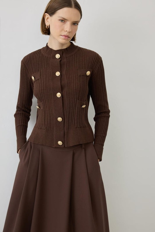 Diva Düğmeli Triko Hırka Terzi Dükkanı