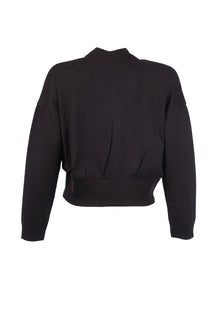 Unique Mode Minimalist V Yaka Uzun Kol Kadın Crop Hırka