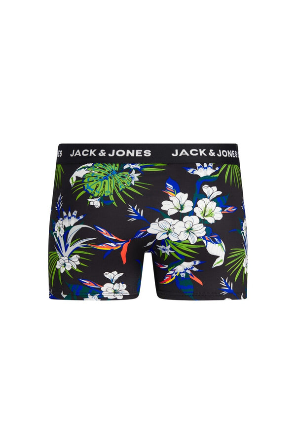 Jack&Jones Erkek Boxer 3'lü Set - Minimalist Tropikal Desenli Rahat Boxer Şort